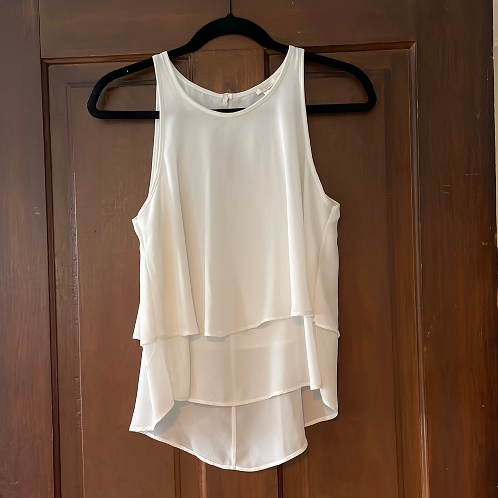 inTu White Dressy Tank Blouse